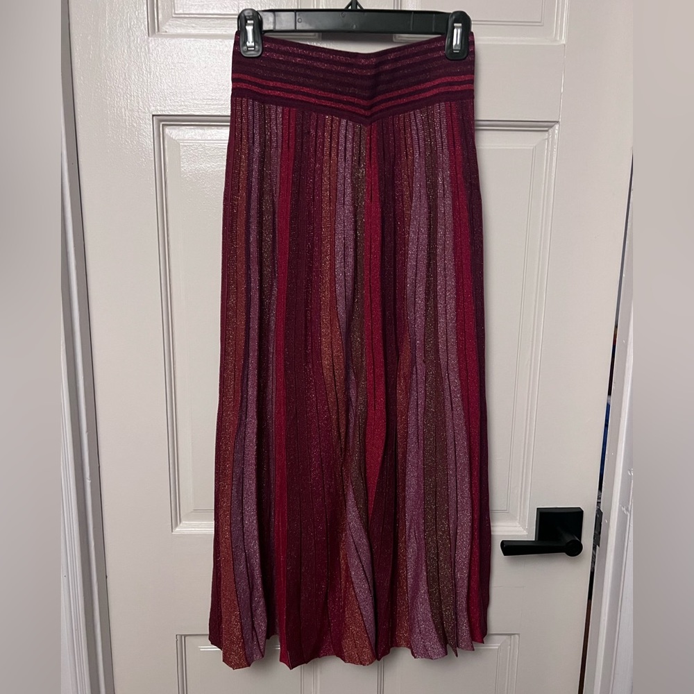 Kate spade metallic knit striped skirt